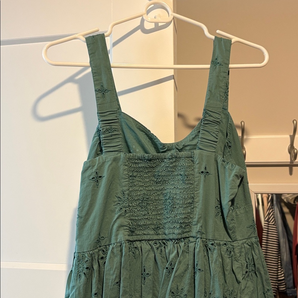 J.Crew Teal Eyelet Midi Dress - Picture 5 of 6